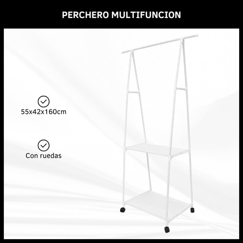 Perchero Organizador Estantes Multifuncional Con Ruedas - Imagen 2